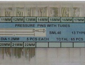 ASSORTIMENTO 65 PERNI A PRESSIONE PER LE CHIUSURE DI SICUREZZA DEI BRACCIALI DIAMETRO 1,20 MM LUNGHEZZA DA 10 A 22 MM - SML46