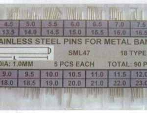 ASSORTIMENTO 90 PERNI CILINDRICI IN ACCIAIO DIAMETRO 1 MM LUNGHEZZA DA 04 : 24 MM - SML47
